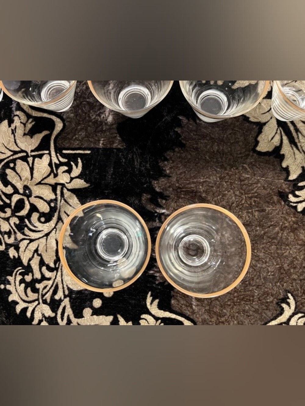 MCM Gold Rim Vodka/Cocktail Glasses Set Of 2 - Picture 13 of 13